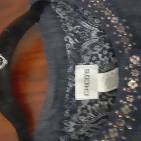 Chicos sz 3 Jean's Jacket with studs and beaded pit 22 inches - Picture 2 of 6